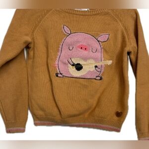 Piggy Guitar Kids Sweater - Tan